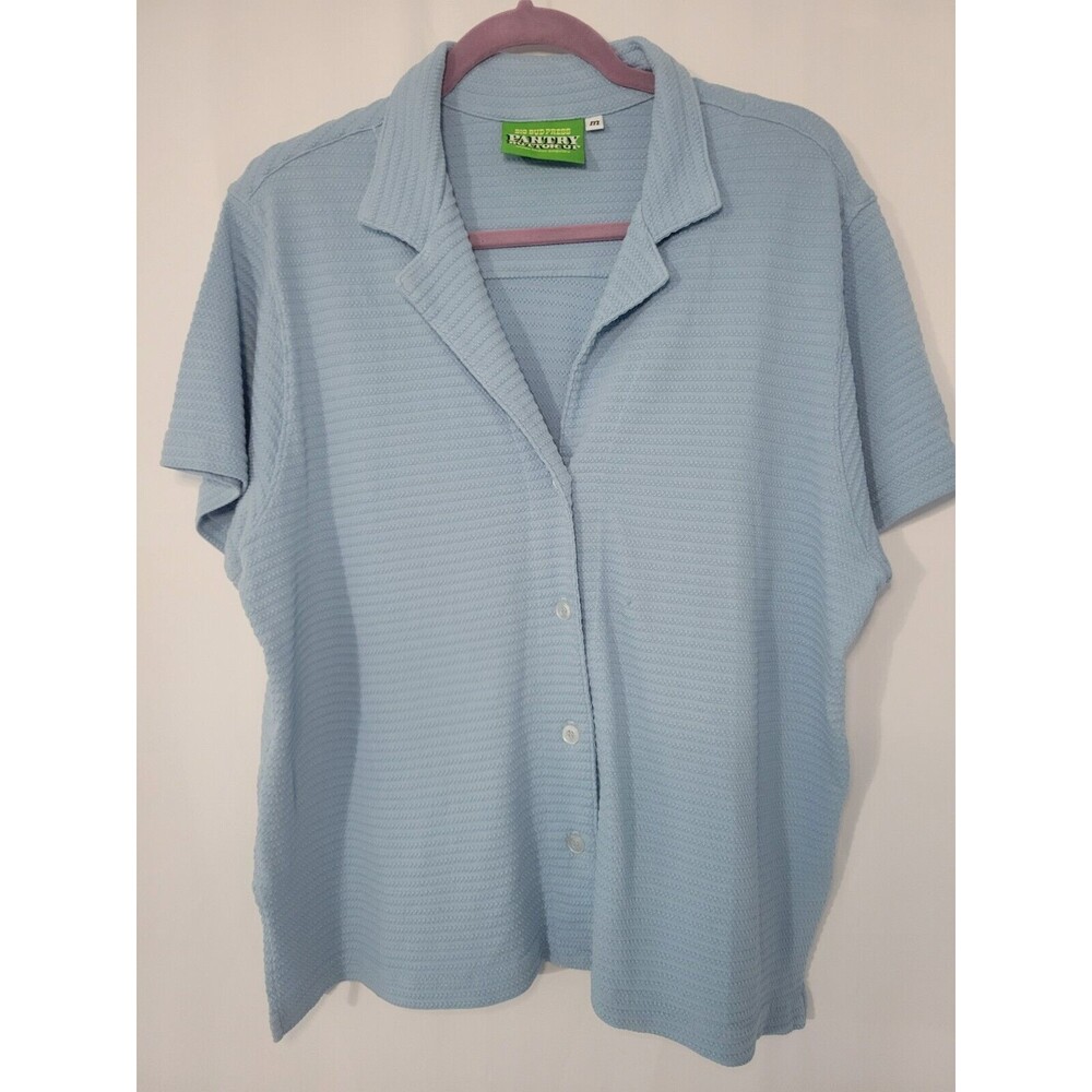 BIG BUD PRESS Pantry Honeycomb Button Up Shirt Size M Light Blue Made In LA